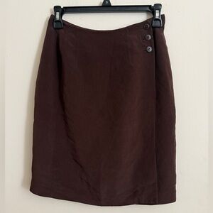 Charter Club Ladies Brown Lined Wrap Skirt Size 4